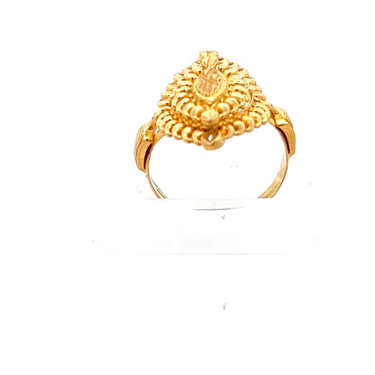 22ct Gold Ornate Cluster Ring with Clear Stones