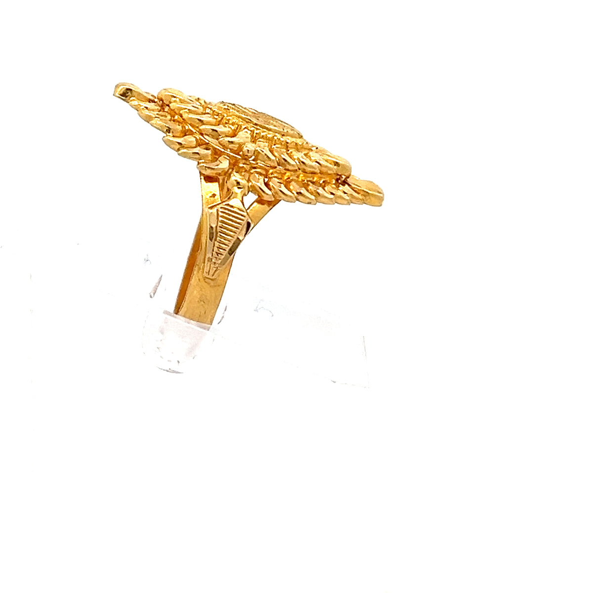 22ct Gold Ornate Cluster Ring with Clear Stones