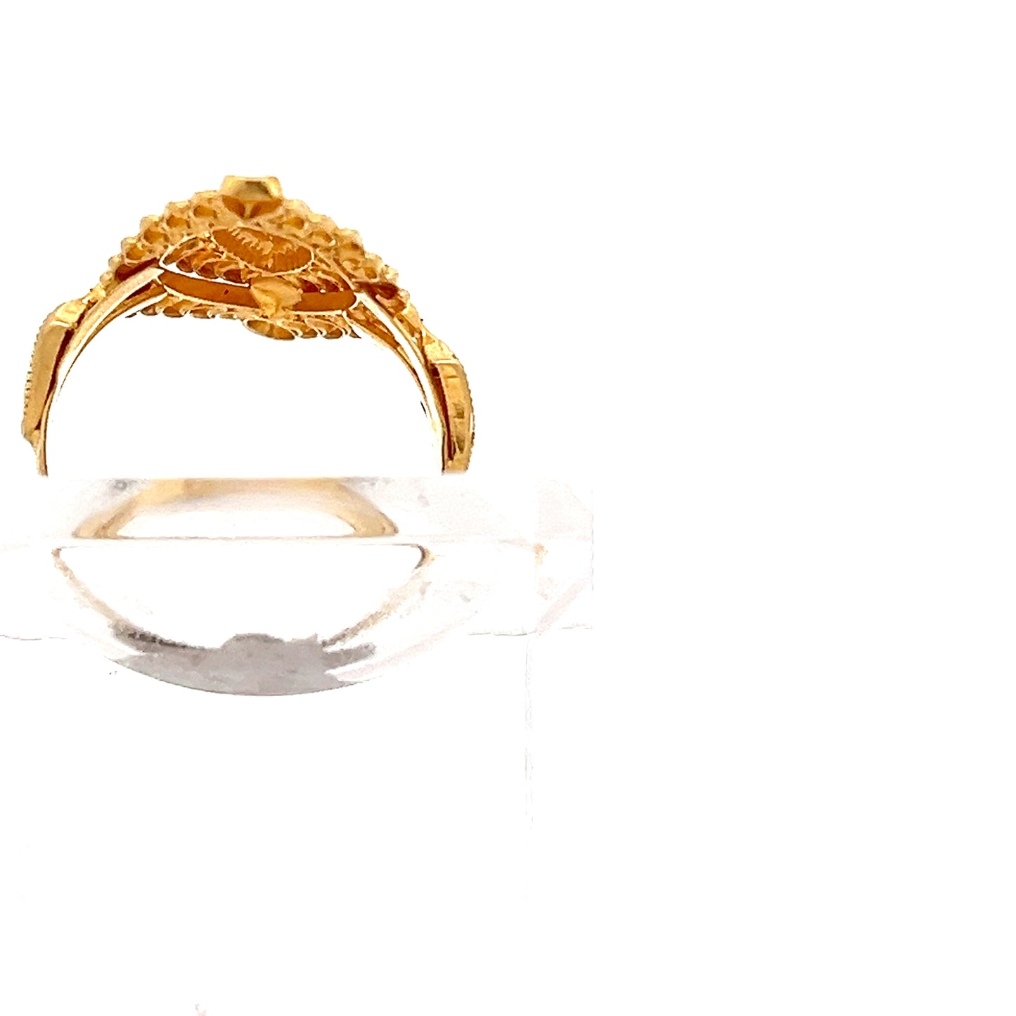 22ct Gold Ornate Cluster Ring with Clear Stones