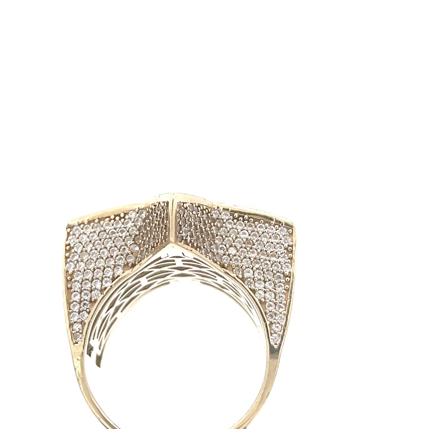 9ct Gold Star Design Ring with Clear Stone Setting