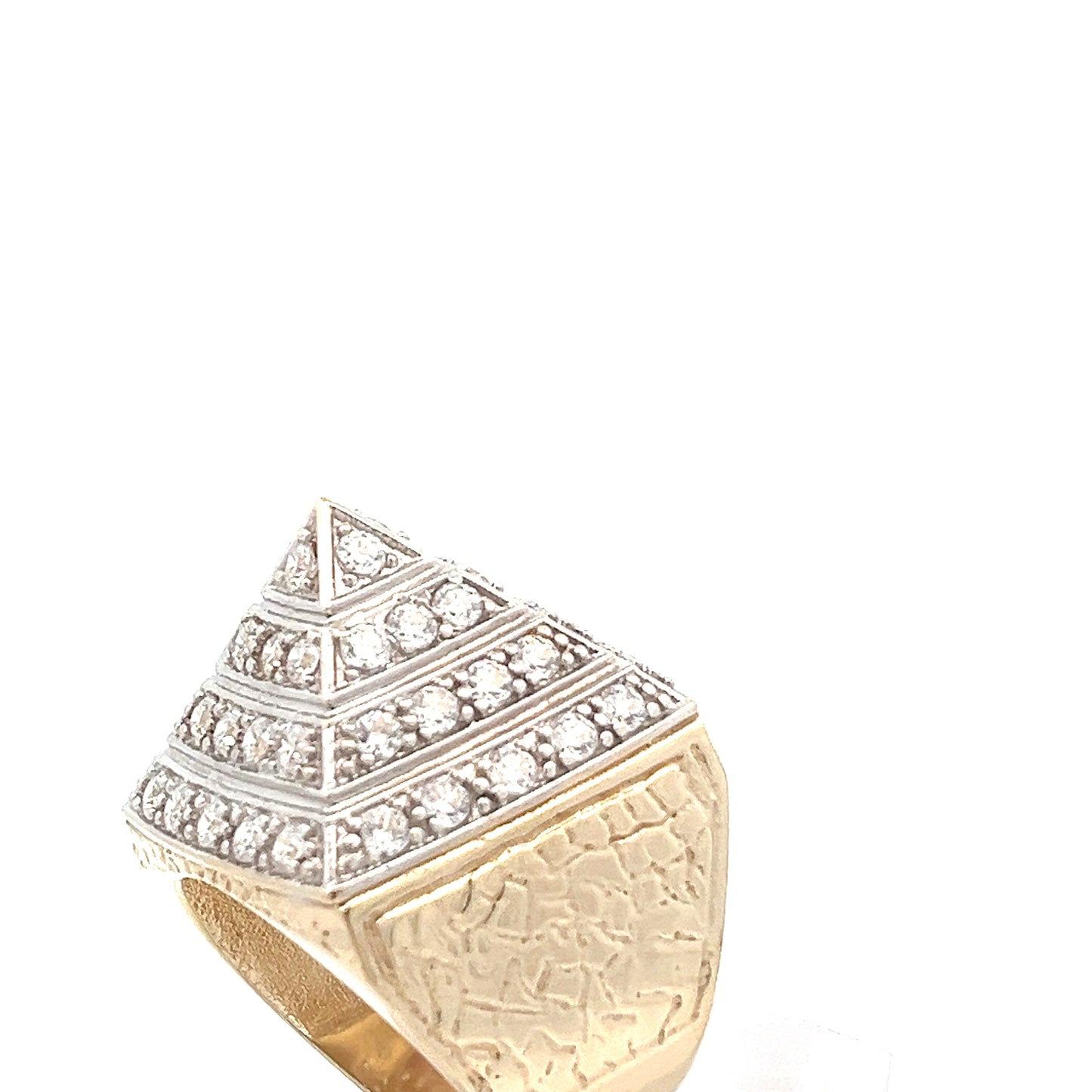 9ct Gold Pyramid Cluster Stone Set Ring