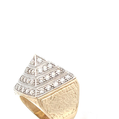 9ct Gold Pyramid Cluster Stone Set Ring