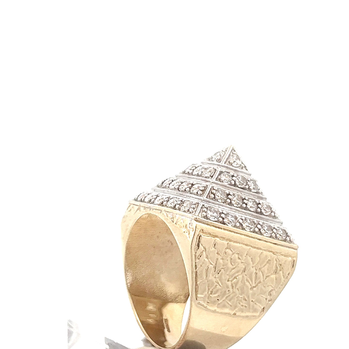 9ct Gold Pyramid Cluster Stone Set Ring