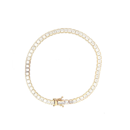 9ct Gold Stone-Set Square Link Bracelet