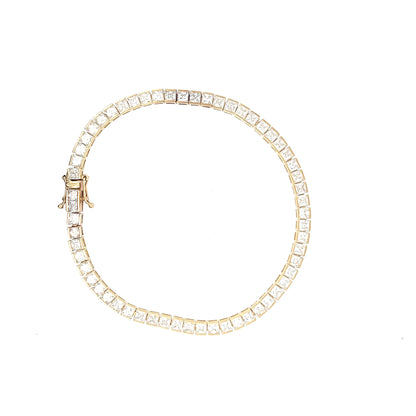 9ct Gold Stone-Set Square Link Bracelet