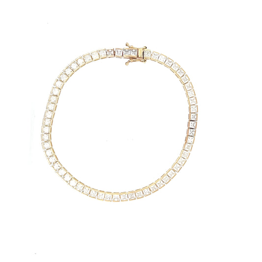 9ct Gold Stone-Set Square Link Bracelet