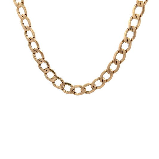 9ct Gold Curb Chain with Alternating Polished Links