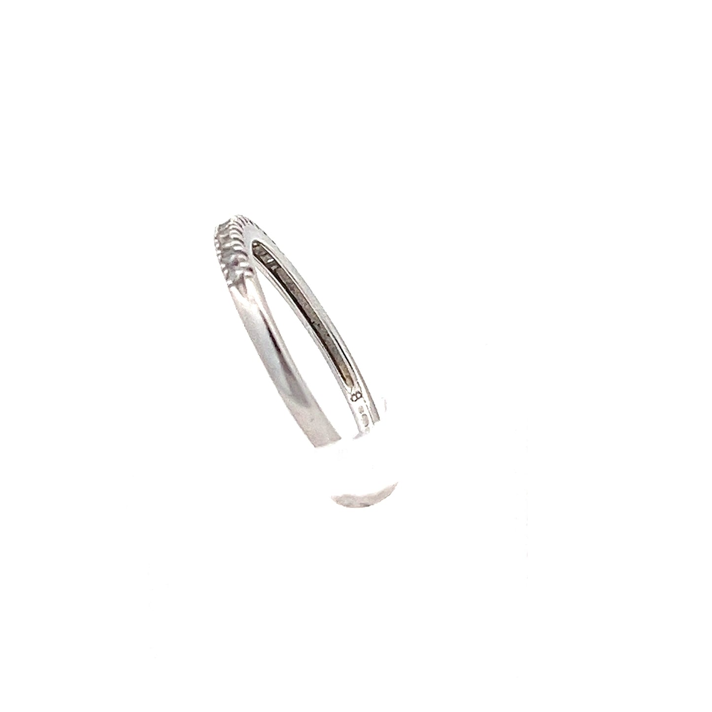 9ct Gold Half Eternity Ring with Clear Stone Setting