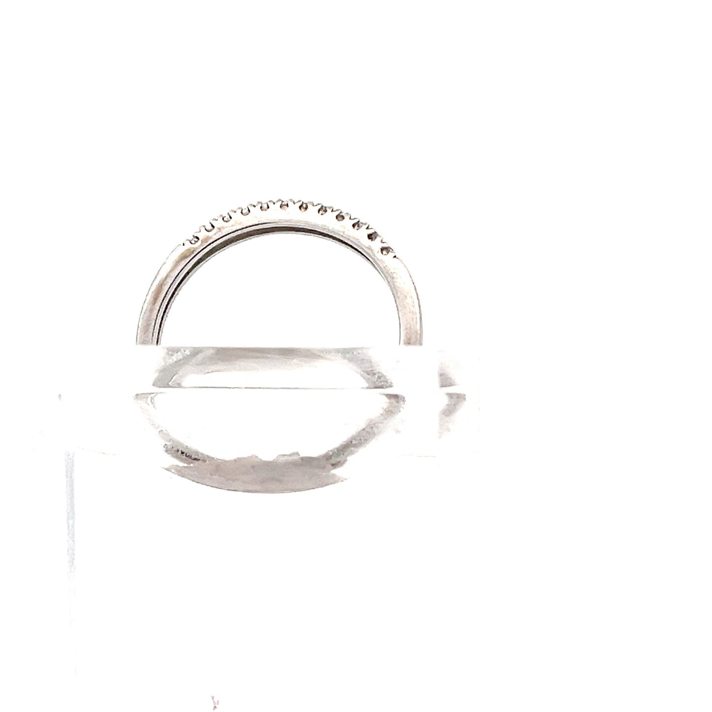 9ct Gold Half Eternity Ring with Clear Stone Setting