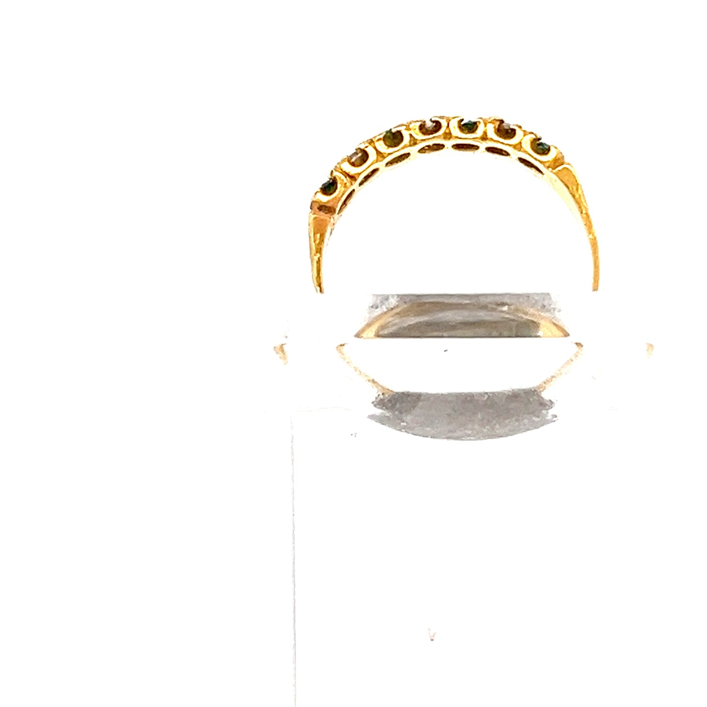 22ct Gold Ring with Alternating Clear and Coloured Stones