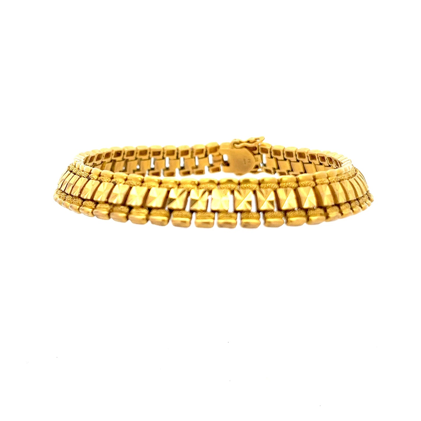 22ct Gold Multi Row Geometric Link Bracelet