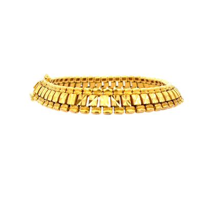 22ct Gold Multi Row Geometric Link Bracelet
