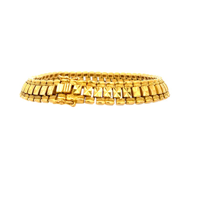 22ct Gold Multi Row Geometric Link Bracelet
