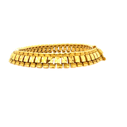 22ct Gold Multi Row Geometric Link Bracelet