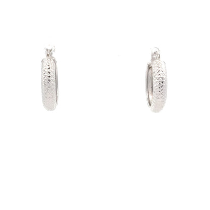 9ct Gold Textured Hoop Earrings