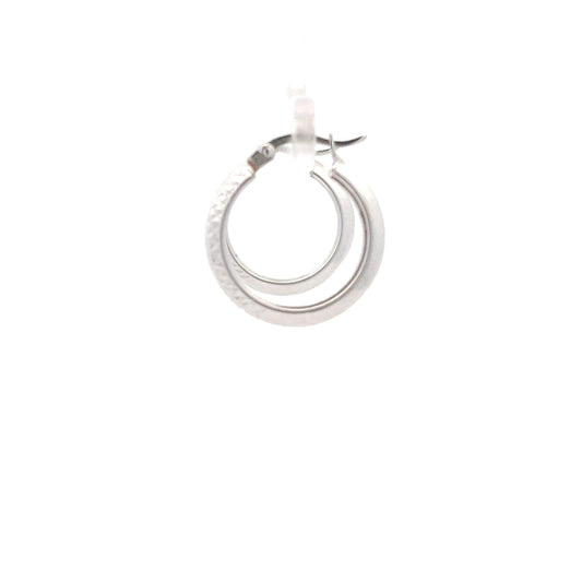 9ct Gold Textured Hoop Earrings