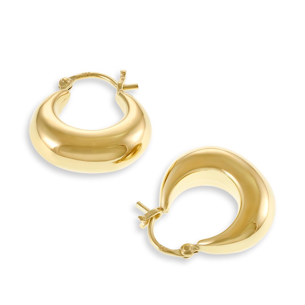 14ct 1 micron Gold plated Sterling silver Huggie earrings PER1006 - FJewellery