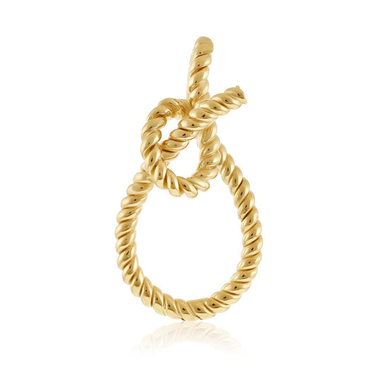 14ct 1 micron gold plated sterling silver twisted Rope Knot pendant PPD1003 - FJewellery