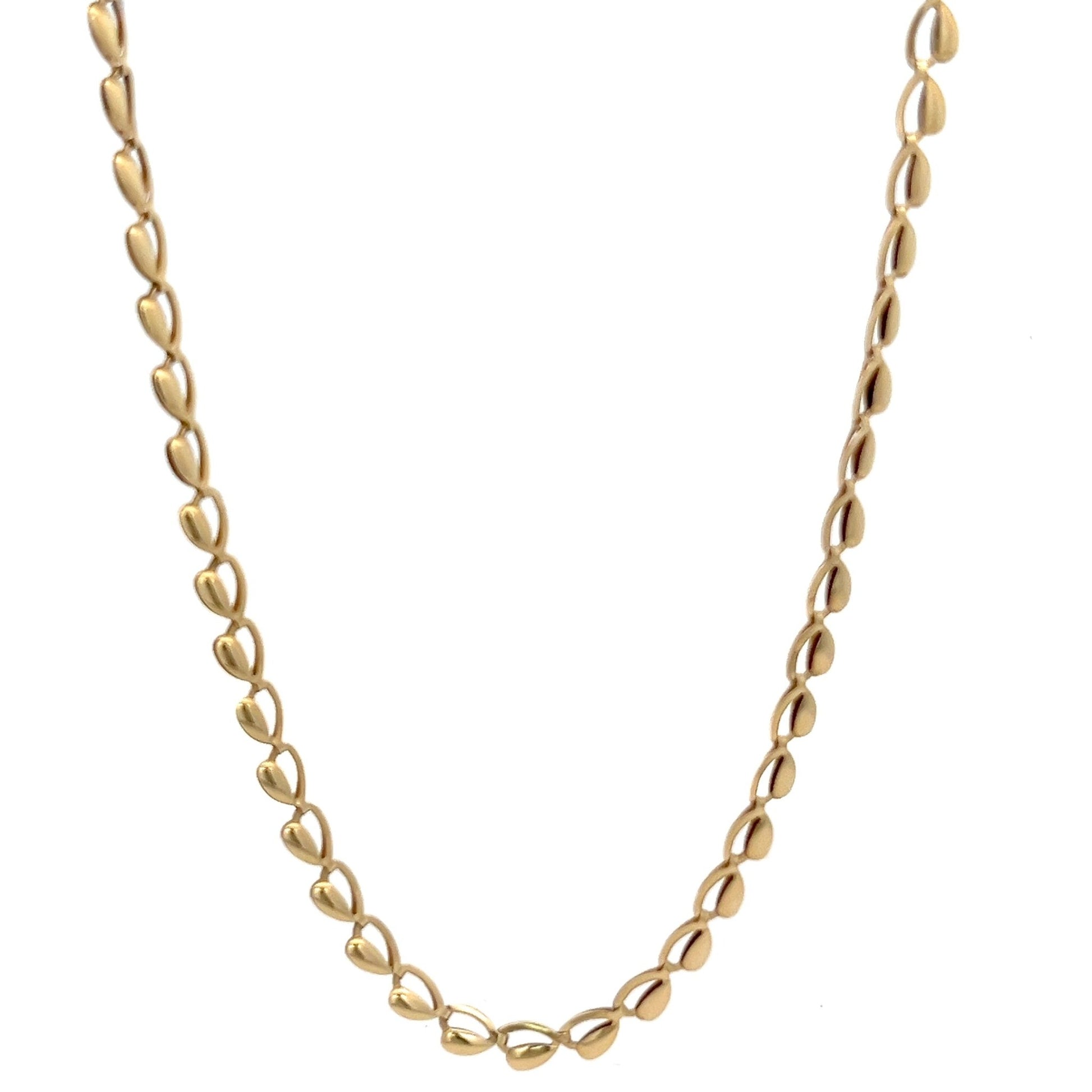 14ct Gold Twisted Teardrop Link Chain - FJewellery