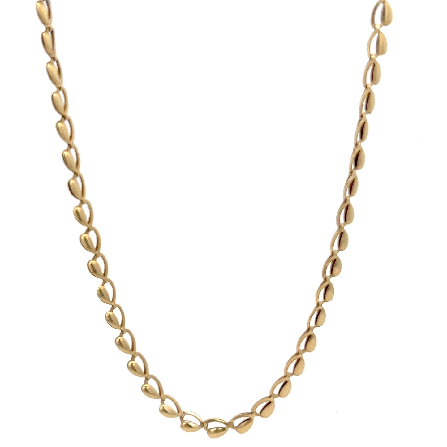 14ct Gold Twisted Teardrop Link Chain - FJewellery