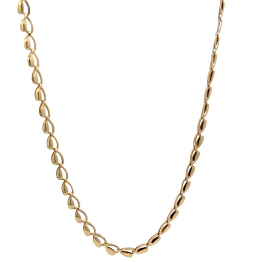 14ct Gold Twisted Teardrop Link Chain - FJewellery
