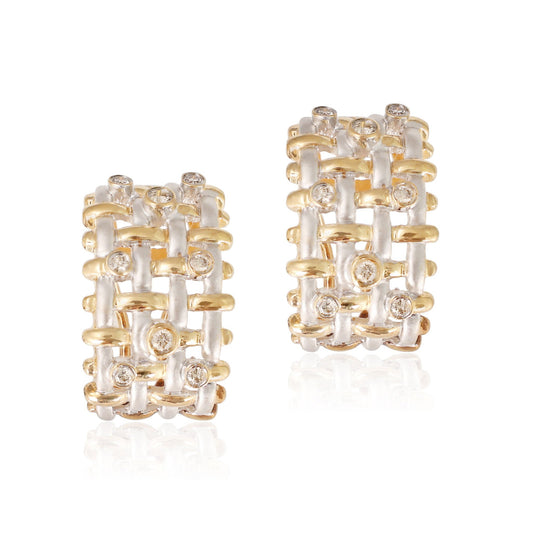 14ct multicolour gold earrings with diamonds 08001098 - FJewellery