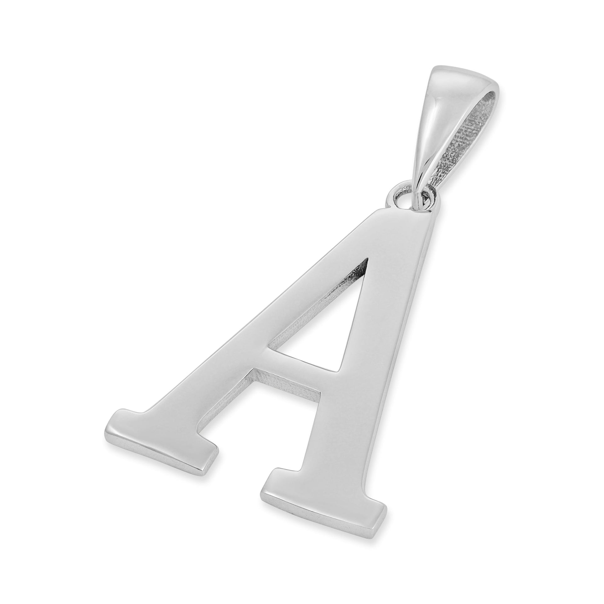 14ct new white gold letter pendant 02010536 - FJewellery