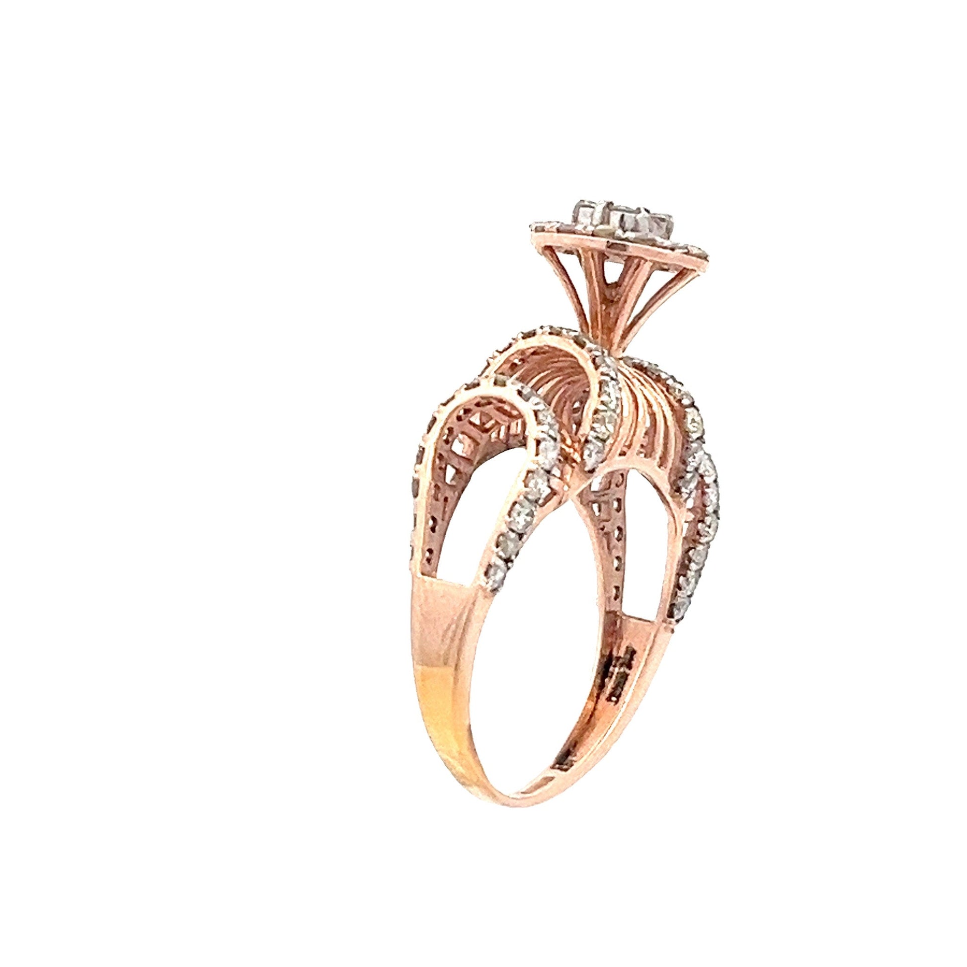 14ct rose gold pre - owned ring with stones 07002457 - FJewellery