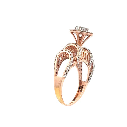 14ct rose gold pre - owned ring with stones 07002457 - FJewellery