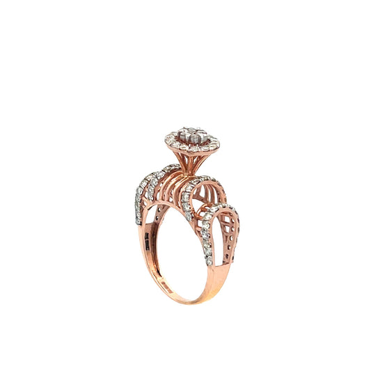 14ct rose gold pre - owned ring with stones 07002457 - FJewellery