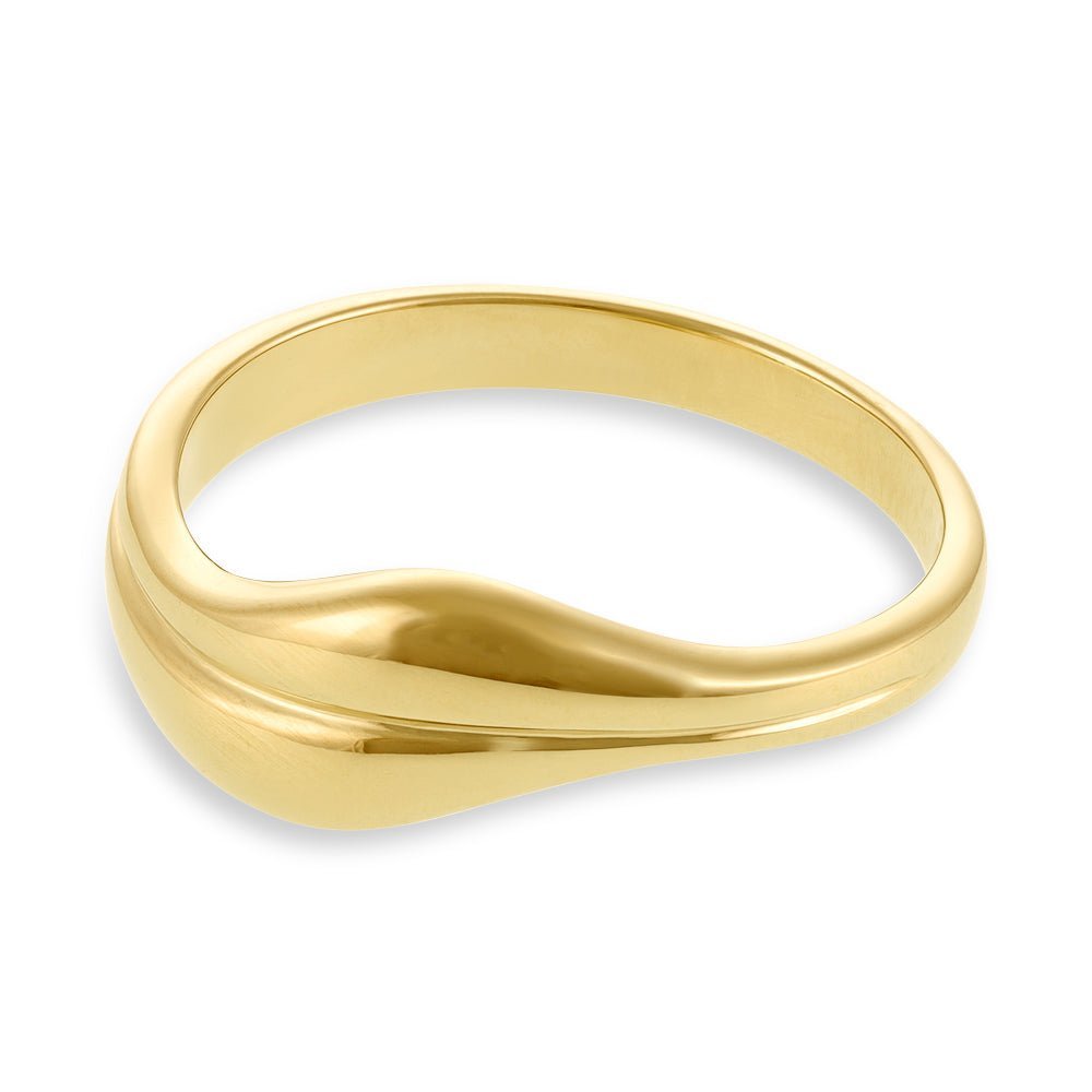 14ct Solid 1 Micron Gold Plated 925 Sterling Silver Twist Ring PRN1006 - FJewellery