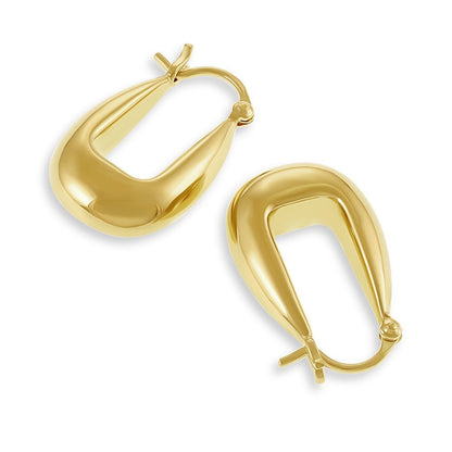 14ct Solid 1 Micron Gold Plated Huggie Earrings PER1007 - FJewellery