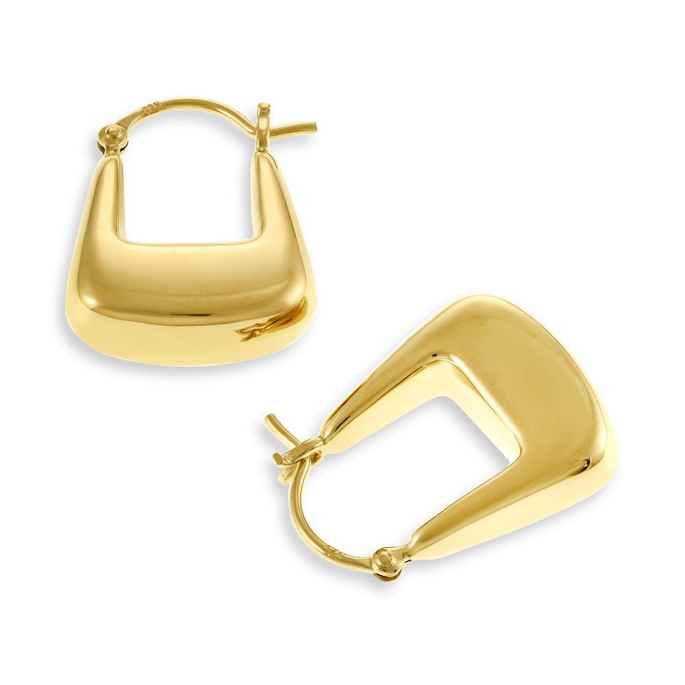 14ct Solid 1 Micron Gold Plated Sterling Silver Huggie Earrings PER1005 - FJewellery