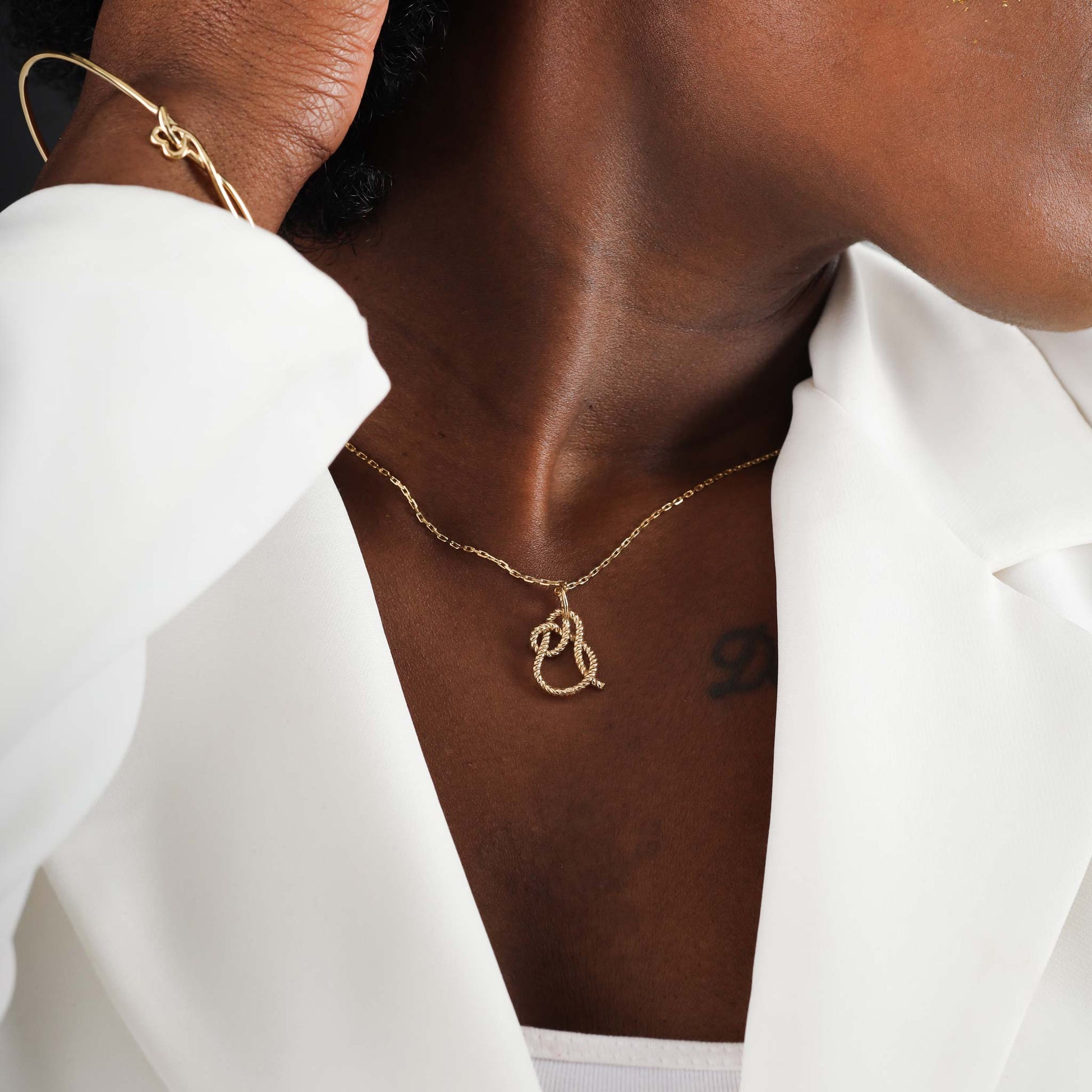 14ct Solid 1 Micron Gold Plated Sterling Silver Knot Pendant PPD1002 - FJewellery