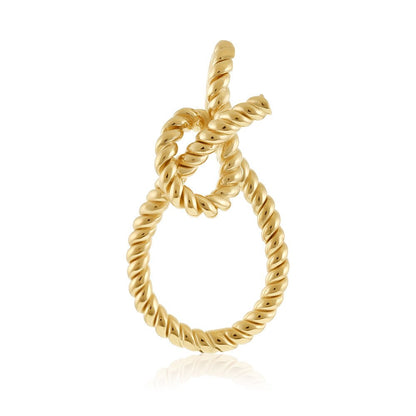 14ct Solid 1 Micron Gold Plated Sterling Silver Twisted Rope Knot Pendant PPD1003 - FJewellery