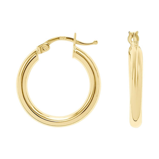 14ct Solid Gold Plain Hoop Earrings ER50001-14Y - FJewellery