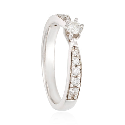 14ct white gold ring with stones 03001177 - FJewellery