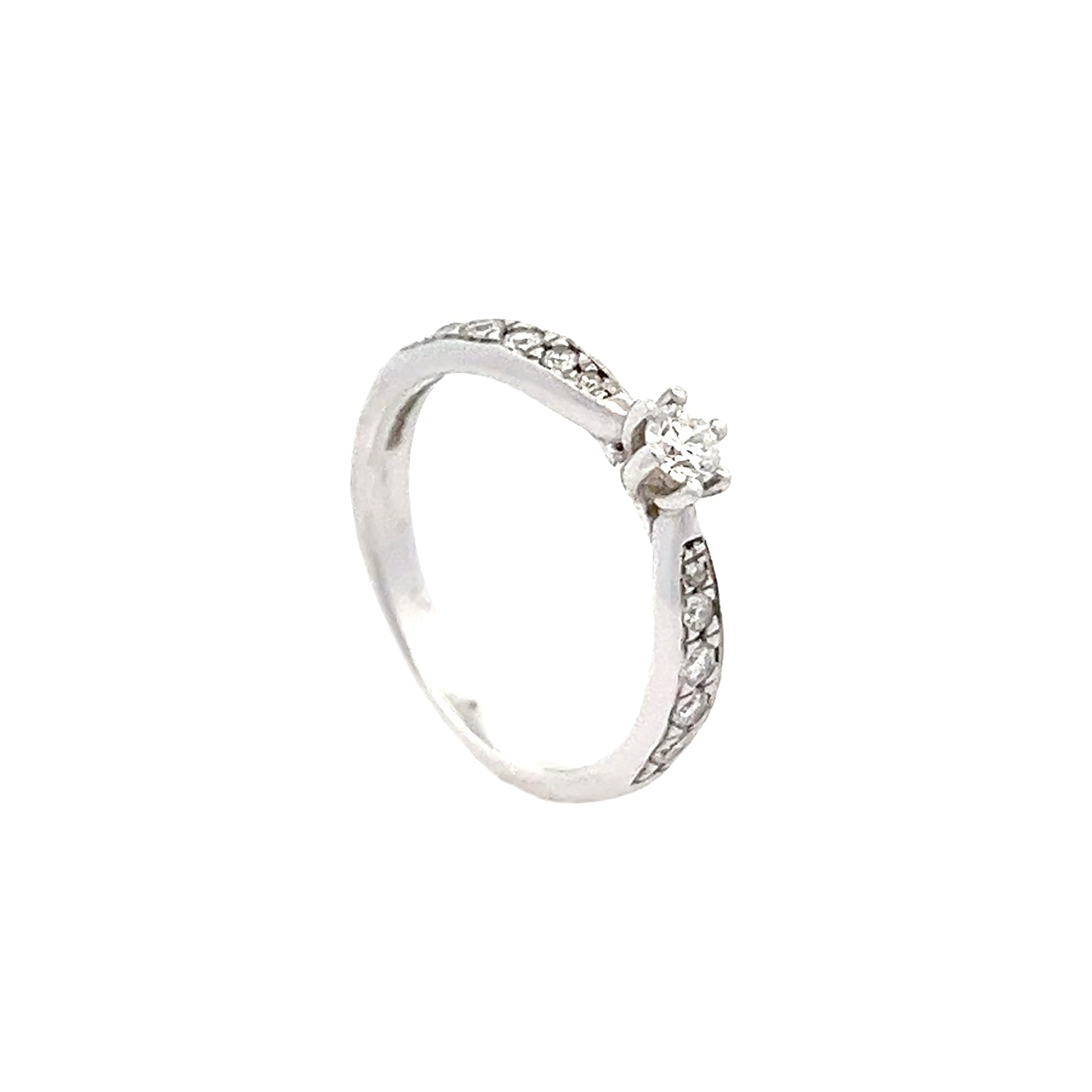 14ct white gold ring with stones 03001177 - FJewellery