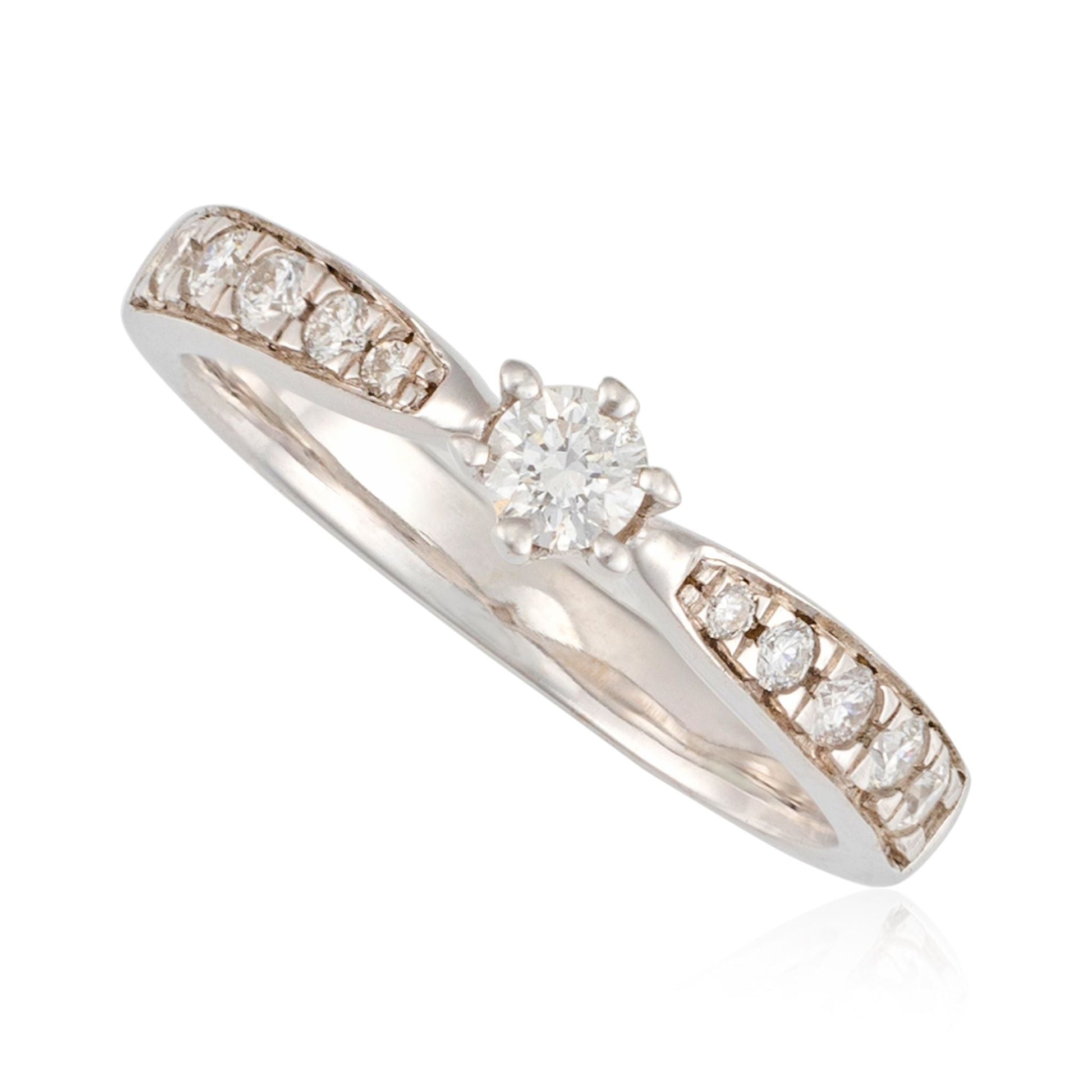 14ct white gold ring with stones 03001177 - FJewellery