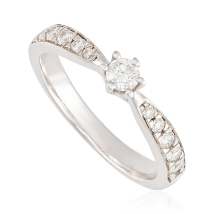 14ct white gold ring with stones 03001177 - FJewellery