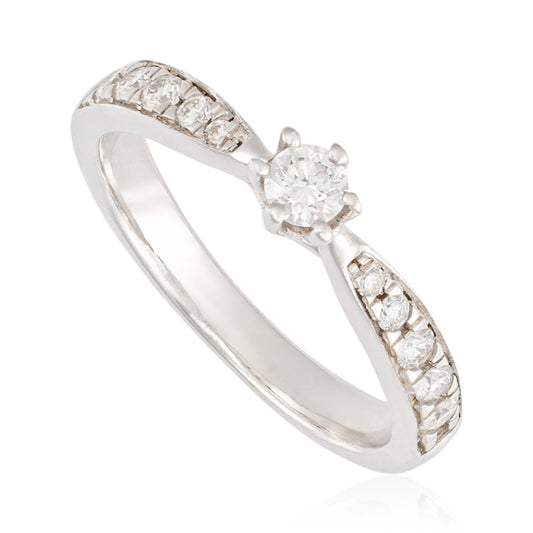 14ct white gold ring with stones 03001177 - FJewellery