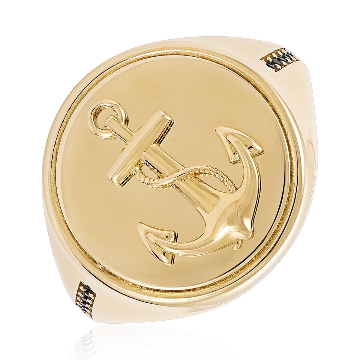 14ct Yellow Anchor Gold Signet Ring - FJewellery