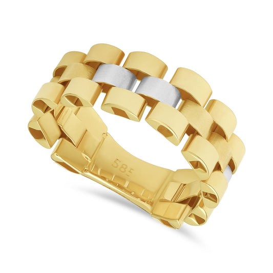 14ct Yellow Fancy Link Ring - FJewellery