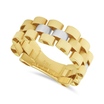 14ct Yellow Fancy Link Ring - FJewellery