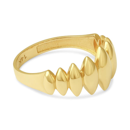 14ct Yellow Gold Abstract Design Ring - FJewellery