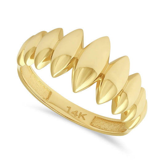 14ct Yellow Gold Abstract Design Ring - FJewellery