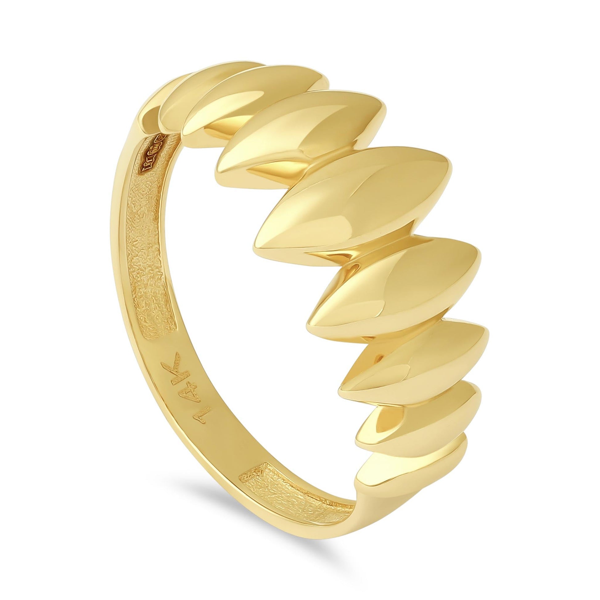 14ct Yellow Gold Abstract Design Ring - FJewellery