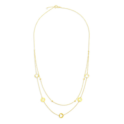 14ct Yellow Gold Bead Heart Necklace - FJewellery