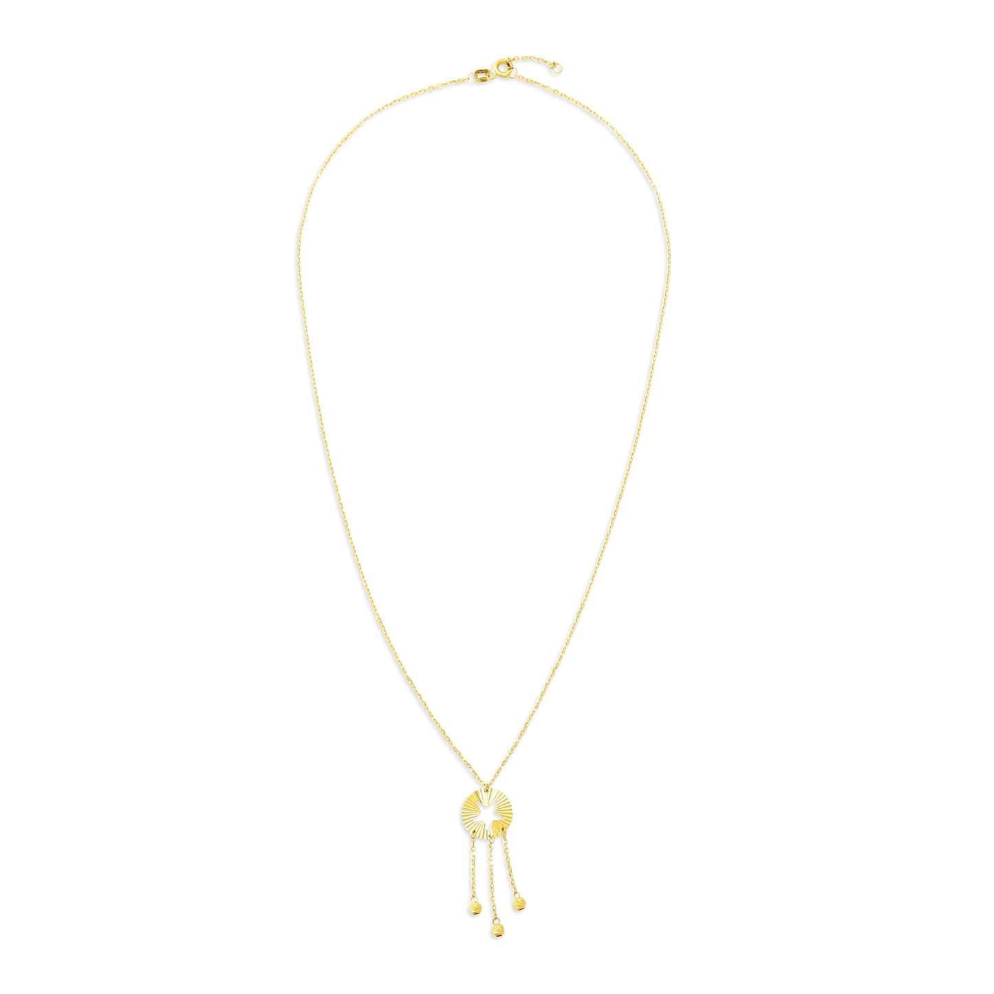 14ct Yellow Gold Bead Star Necklace - FJewellery