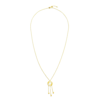 14ct Yellow Gold Bead Star Necklace - FJewellery